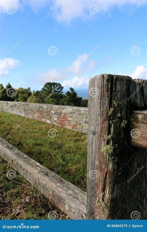 Rustic Farm Fence Stock Image Image Of Fence Leaves 86865579