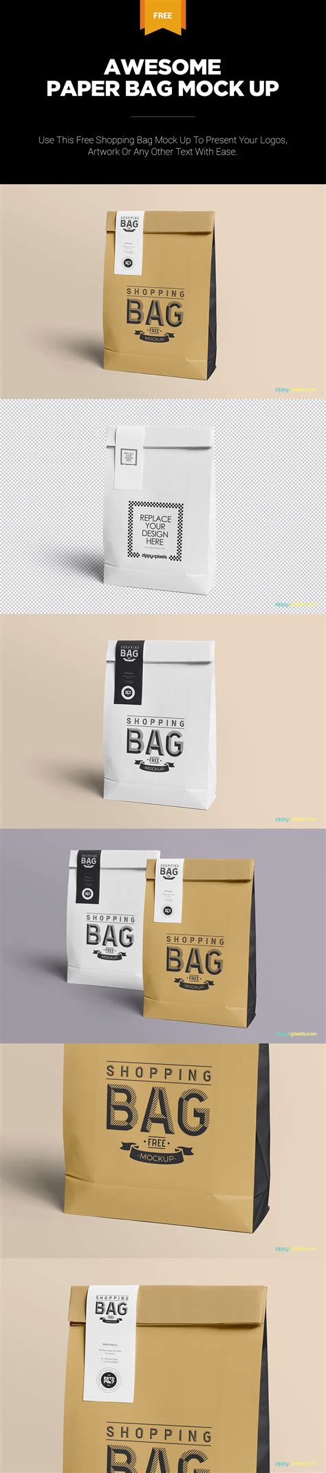 Use Adobe Photoshop To Personalize Every Single Part Of This Free Paper Bag Mockup Psd Free
