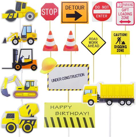 Count Pack Of Construction Cupcake Toppers Picks Vehicle Cupcake Toppers Picks Dump Truck