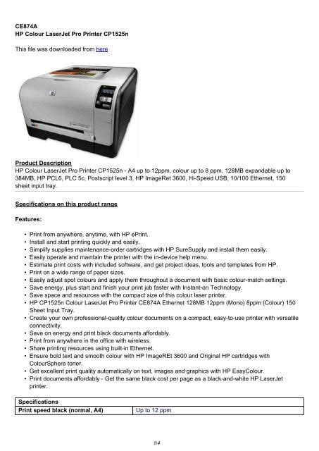 Loading paper and envelopes for the hp laserjet pro cp1525n and cp1525nw color printers; Download Hp Laserjet Cp1525N Color / All Categories ...