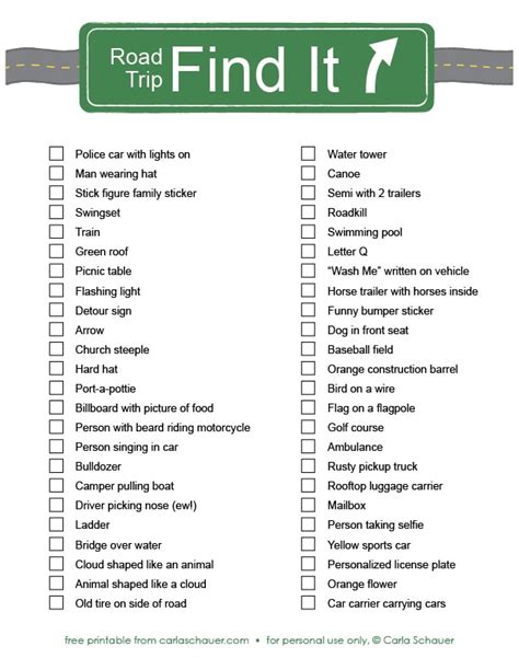 The road trip scavenger hunt list is a great way to fill some of your travel time. 25+ Free Printables for a Super Fun Family Road Trip ...