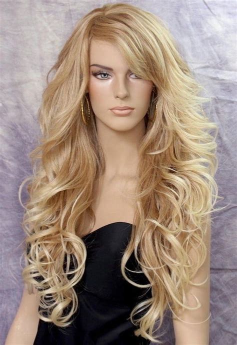 Absolutely Stunning Human Hair Blend Blonde Goddess Full Wig Etsy Honey Blonde Hair Real