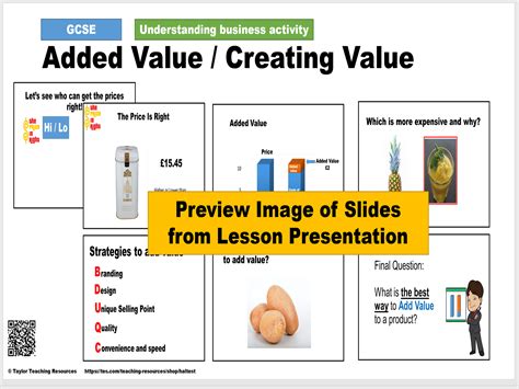 Added Value Adding Value Gcse Business Full Lesson Teaching Resources