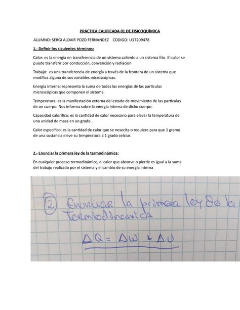 Práctica Calificada 01 De Fisicoquímica PrÁctica Calificada 01 De