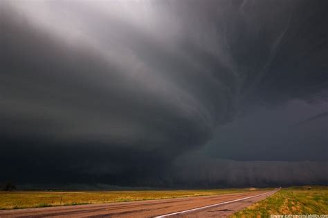 Very Intense High Precipitation Supercell Storm Moves South In The