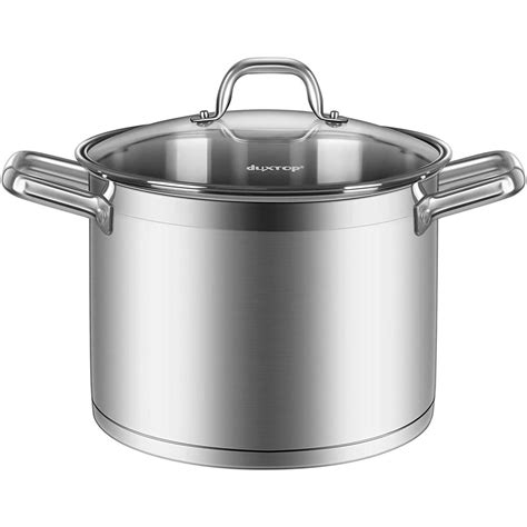 Duxtop Professional Stainless Steel Stock Pot With Glass Lid Induction