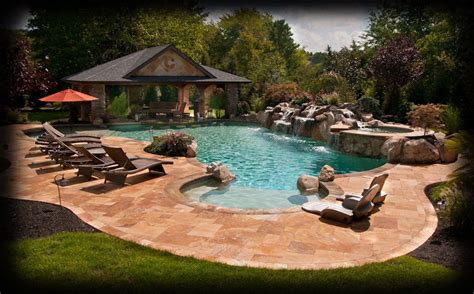 Outdoor kitchens, outdoor bars, sculptures, or pool houses to perfectly complement your landscape and add fun, beauty, and value to your home! outdoor pool design such unique landscaping | Backyard ...