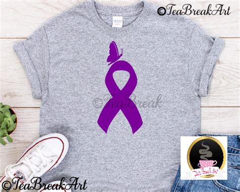 Lupus Awareness Cutting Files Purple Ribbon With Butterfly Svg Etsy