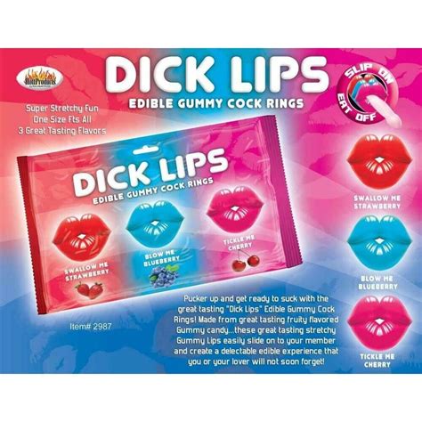 Dick Lips Gummy Cock Rings Edible Sex Toy For Couples Blow Job Bj Penis