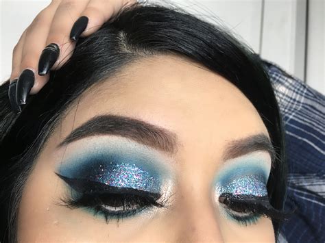 Glitter Blue Smokey Eye Blue Smokey Eye Smokey Eye Halloween Face Makeup