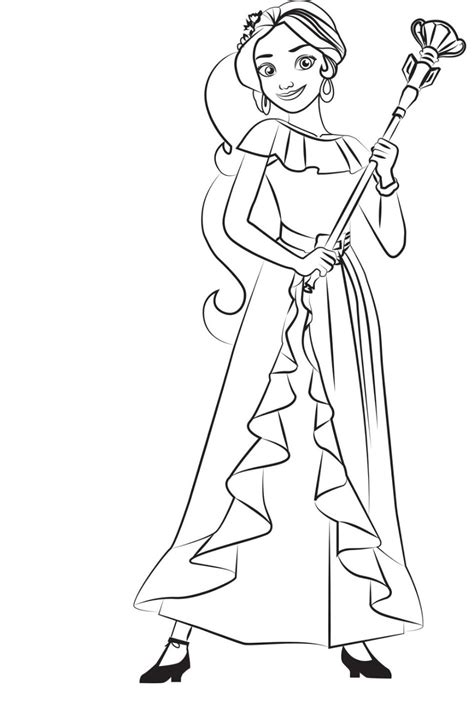 This free printable coloring page from disney elena of avalor will be lots of fun to color in with markers, crayons or colored pencils. Elena of Avalor Coloring Pages for Elena Lovers ...