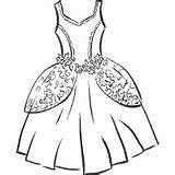 Gown Ball Coloring Dress Clothes Princess Gowns Surfnetkids Lovely Clipart sketch template