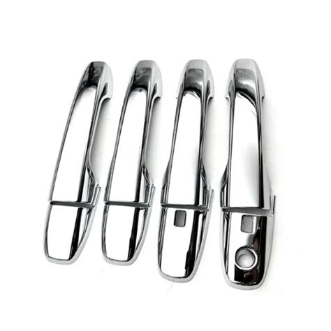 8Pcs Chrome Car Exterior Side Door Handle Frame Cover Trim For Perodua