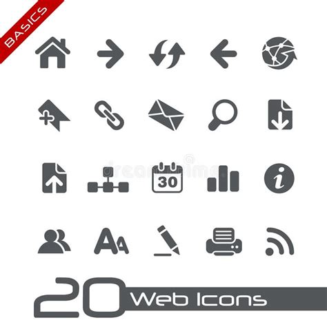 Web Icons Basics Stock Vector Illustration Of Printer 26170776
