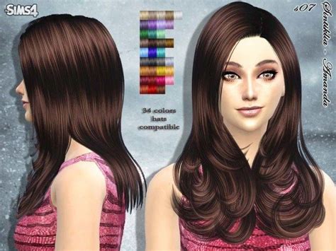 Sintiklia Hair S07 Amanda The Sims 4 Catalog Hair Womens
