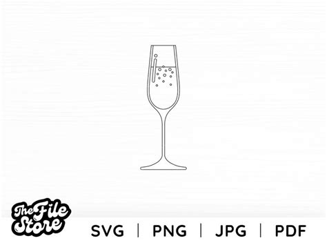 Champagne Sparkling Wine Wine Glass Svg Png  Svg Files For Cricut For Silhouette Cut