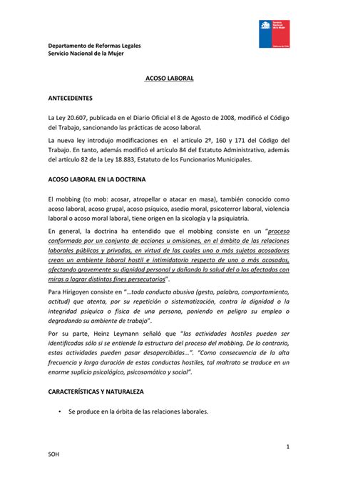 Modelo De Carta De Queja Por Acoso Laboral Para Descargar Pdf  Images