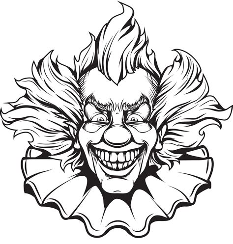 Evil Killer Clown Tattoo Drawings Sketch Coloring Page
