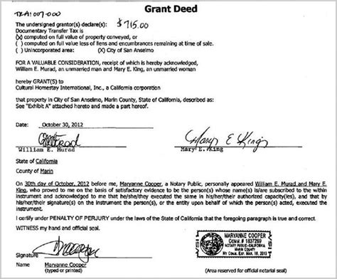 Grant Deed Form California Templates 1 Resume Examples