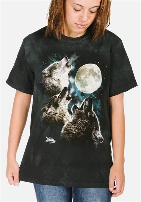 Three Wolf Moon Classic T Shirt Modeled Three Wolf Moon Wolf T Shirt