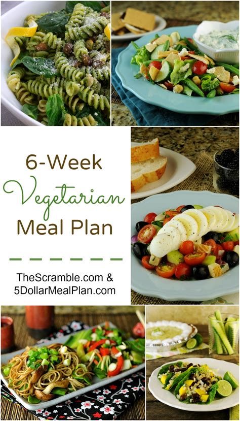 New 6 Week Vegetarian Meal Plan Available 5 Dinners Budget