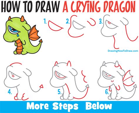 We're going to build upon this sketch now. How to Draw a Cute Cartoon Dragon Crying Easy Step by Step ...