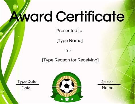 Free Soccer Certificate Maker Edit Online And Print At Home