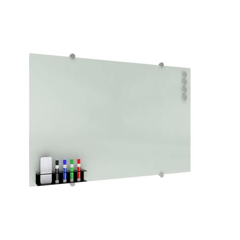 Ofm Core Collection Magnetic Glass Whiteboard With Magnetic Marker Caddy 36 X 192767001700 Ebay