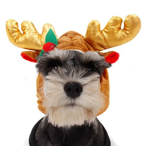 Buy Pet Dog Warm Clothing Dog Winter Hats Elk Antlers