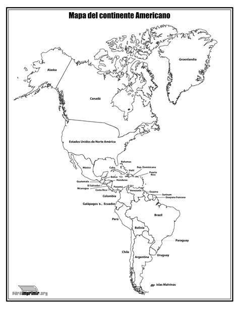 Mapa Del Continente Americano Con Nombres Para Imprimir En Pdf 2024