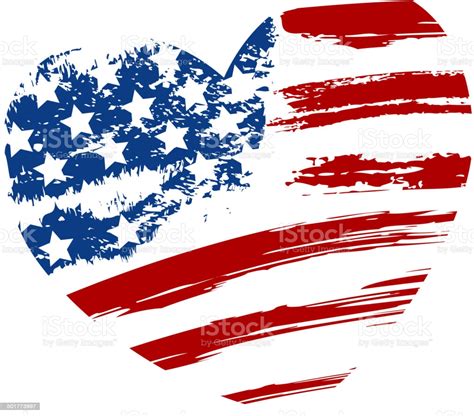 Download Grunge Usa Flag In Heart Shape Stock Illustration ...