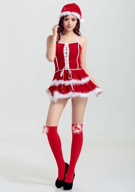 Tafiy Red Christmas Costumn Sexy Ladies Santa Women Naughty Adult Christmas Costume Cosplay