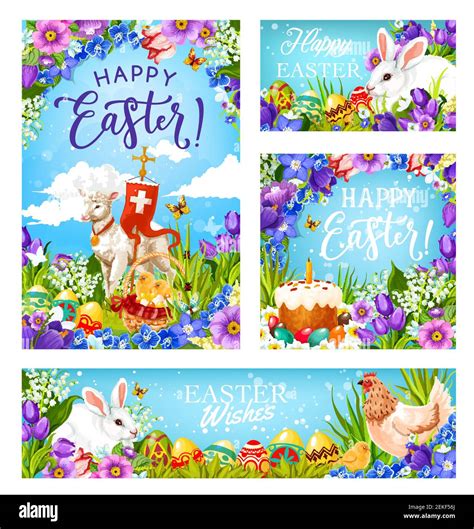 Happy Easter Greetings Christian Religious Holiday Vector Easter Hunt