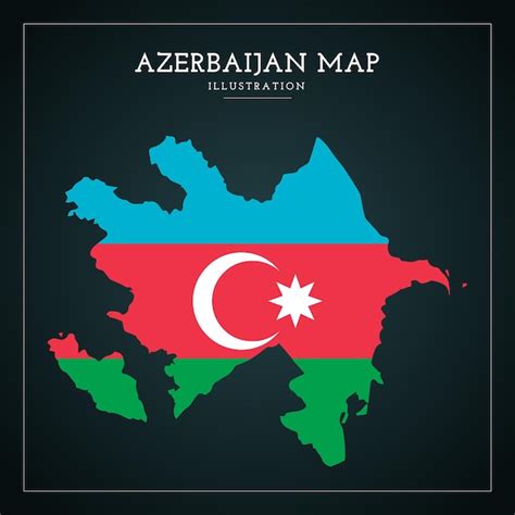 Premium Vector Flat Azerbaijan Map Flag Vector Illustration
