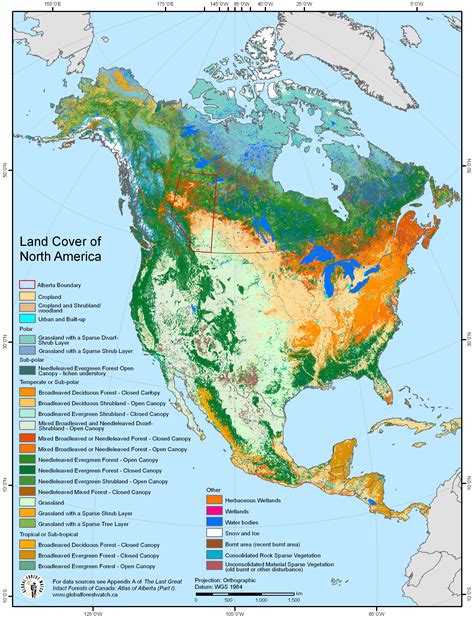 Land Cover Of North America Travelnorthamerica Land Cover Of North