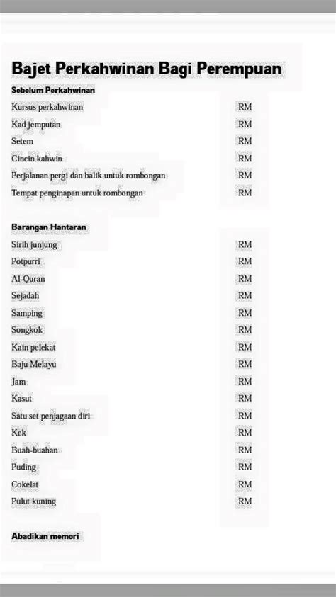 Najib, who is also finance minister, arrived at the parliament building at 3.10pm, before making his way to. CHECKLIST PERSIAPAN PERKAHWINAN PDF