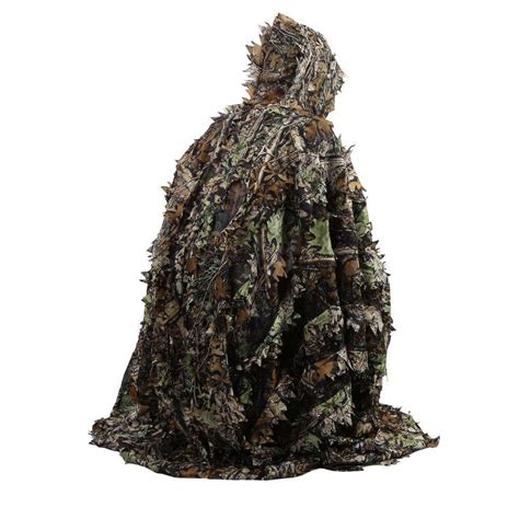 3d Leave Camo Poncho Cloak Stealth Ghillie Suit Outdoor Woodland Sniper