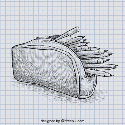 How To Draw A Pencil Case Easy 124 Hole Art Sketch Drawing Pencil
