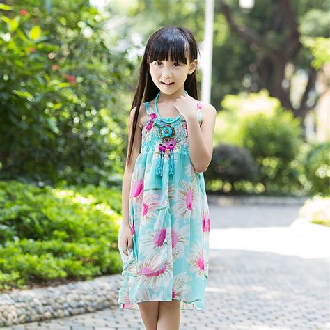 Ju017 Summer Fashion Beach Little Girls Casual Dress Baby