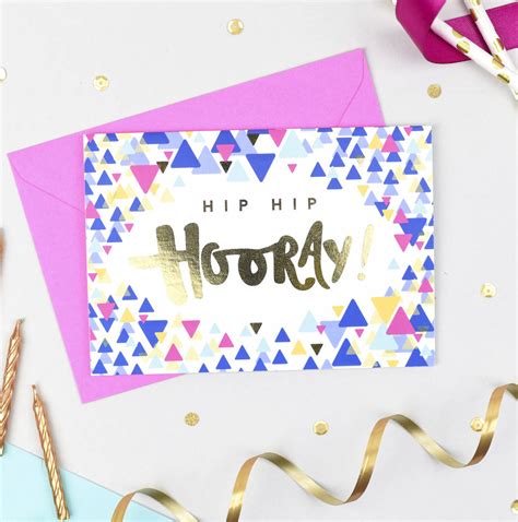 Hip Hip Hooray Confetti Card By Jane Katherine Houghton Designs