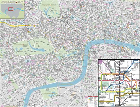 London Maps Top Tourist Attractions Free Printable City Street