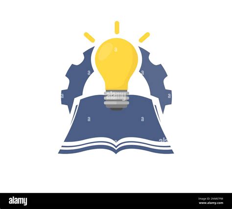 Glowing Light Bulb On A Book Inspiring From Read Book Logo Design