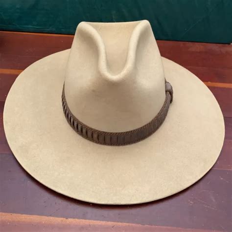 Vintage John B Stetson Hat Rancher Western Cowboy Hat 3x Beaver Size 7