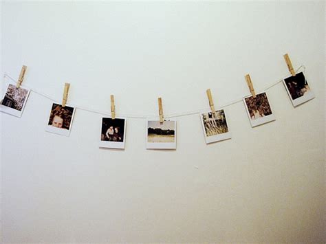 Polaroids Hung On Clothes Pins Photo Garland Hanging