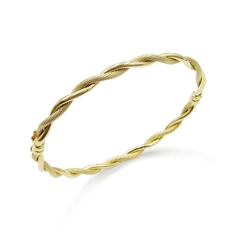 Patterned Twist Gold Bangle 9ct Gold Collections