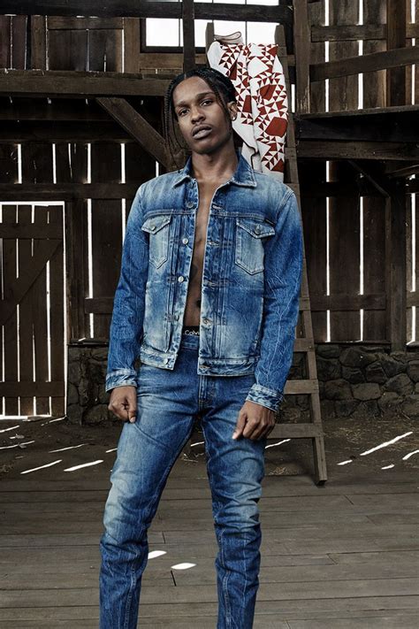 Blue Gold A AP Rocky Wears Iconic Double Denim From CALVIN KLEIN JEANS