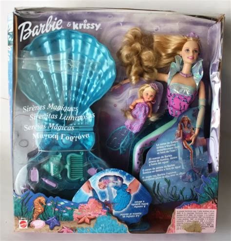 Vintage 2000 Barbie And Krissy Magical Mermaids Set With Light Up Tail And Shell 3000 Picclick