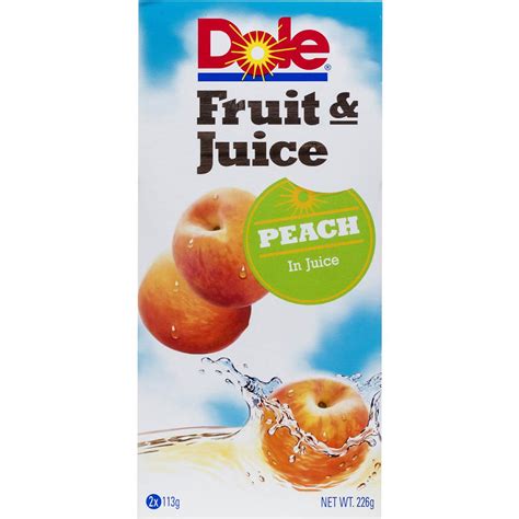 Dole Fruit And Juice Peach 2x113g Woolworths