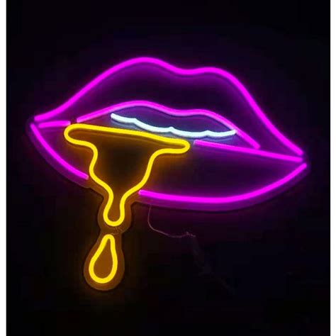 Neon Lips Light Multi Colored Led Neon Light Art For Sale