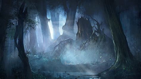 Hd Wallpaper Fantasy Art Artwork Forest Cave No People Indoors